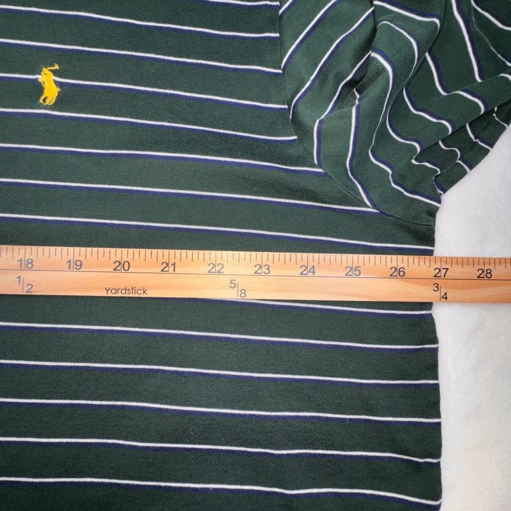 Polo Ralph Lauren Polo Shirt Mens XXL Green Striped Golf Fit Cotton Short Slv